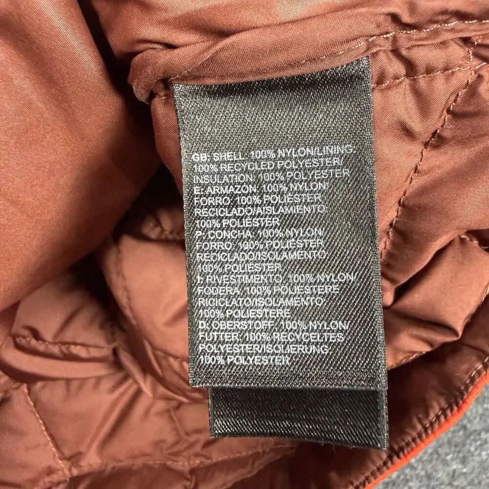 The North Face ThermoBall Men’s Small Bright Orange Insulated Full Zip Jacket